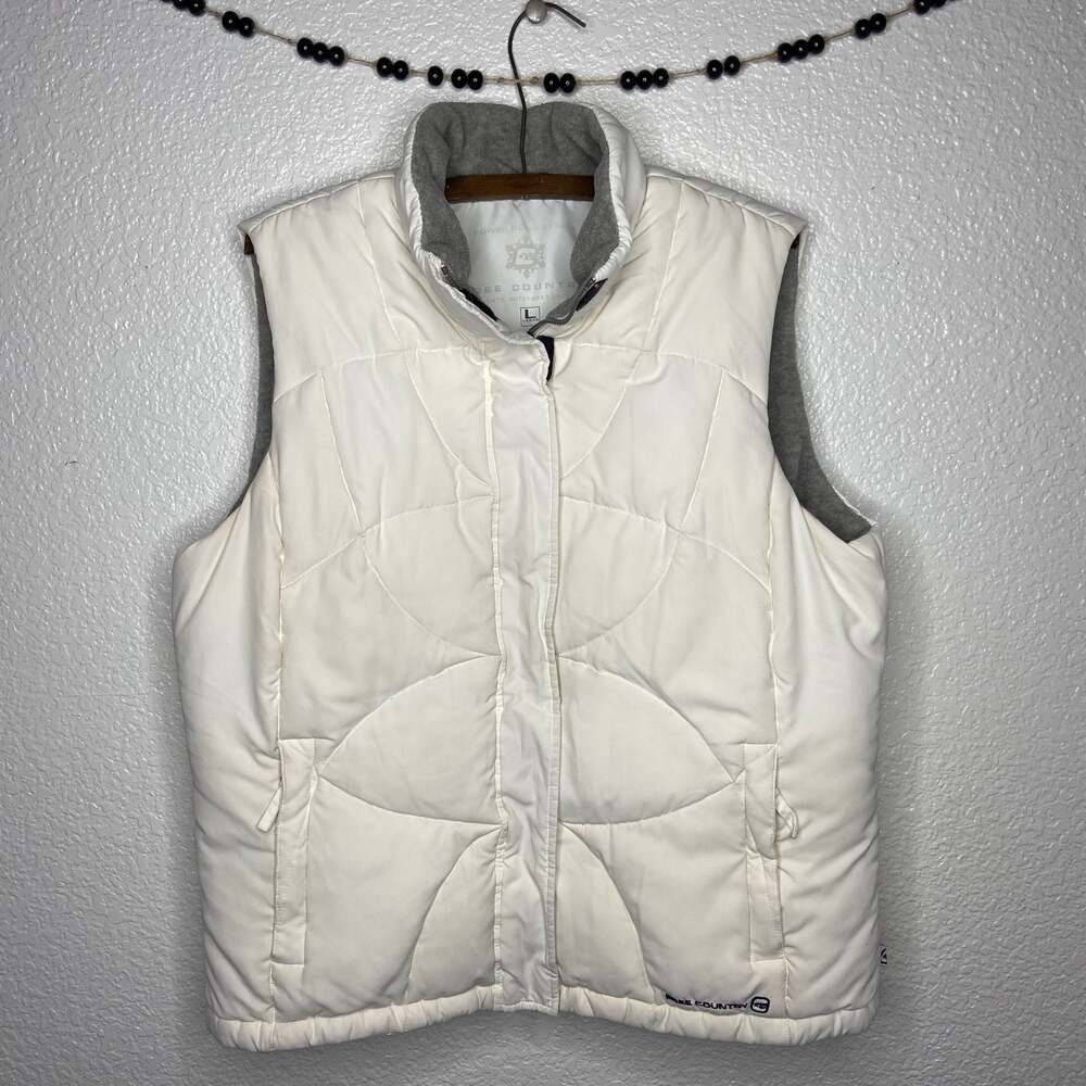 Free Country White Fleece Lined Down Puffer Vest